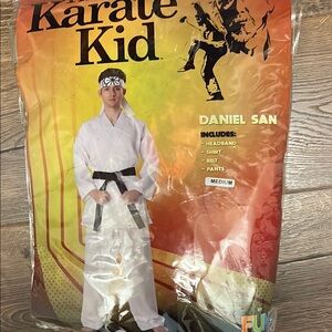 Like-New Karate Kid Costume with Headband and Belt